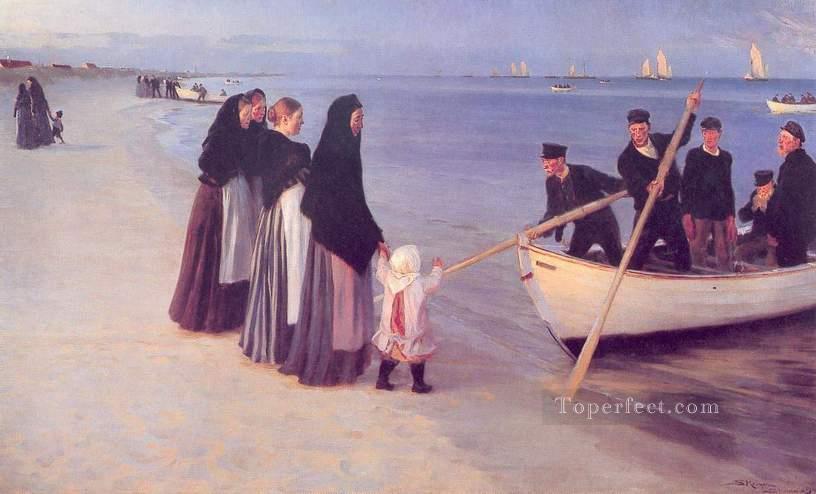 Pescadores en Skagen 1894 Peder Severin Kroyer Oil Paintings
